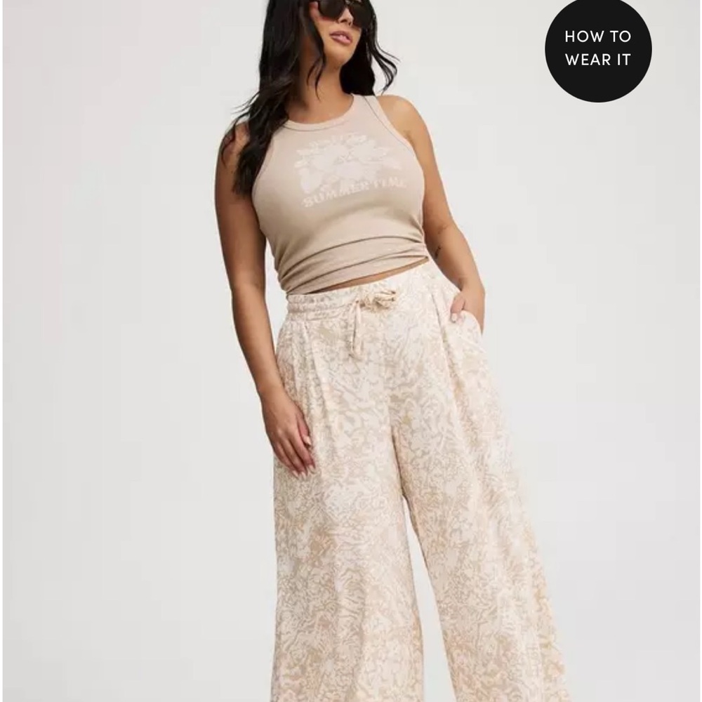 Torrid Cream Wide Leg Pants